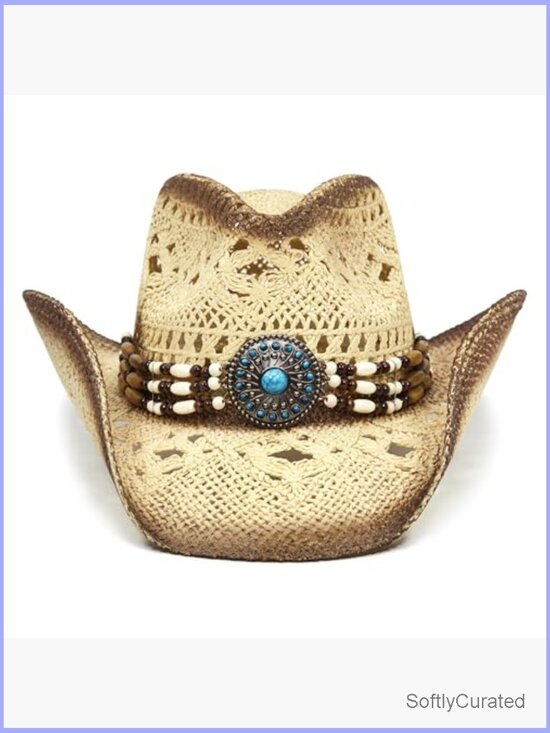Straw Cowboy Hat - Western Sun Hat with Shapeable Brim main image 4